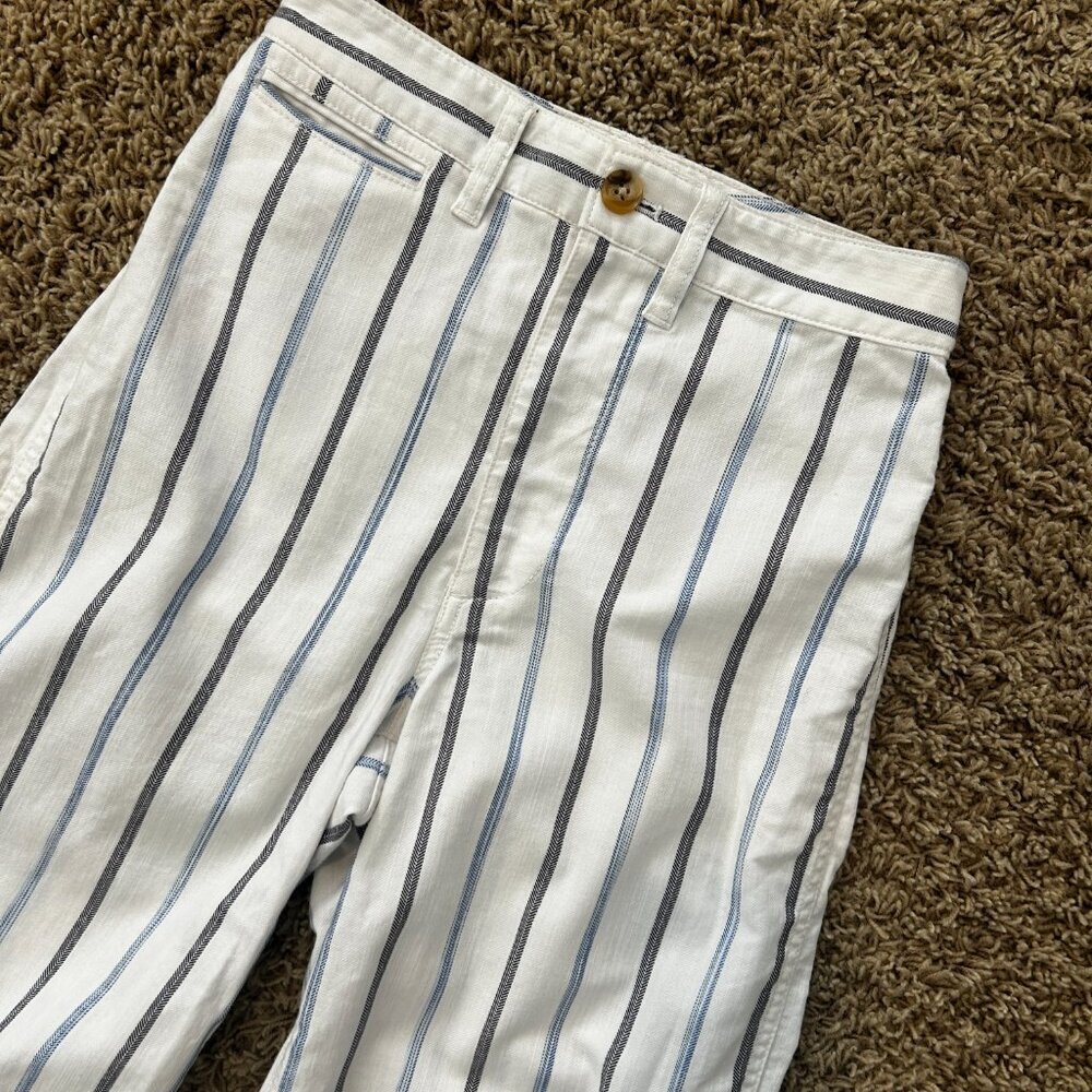MADEWELL Slim Emmett Wide-Leg Crop Pants in Montpellier Stripe in Women's Sz 24 - Picture 3 of 9